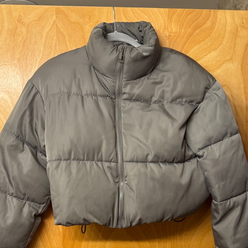 Meshki Cropped Puffer Jacket in gray